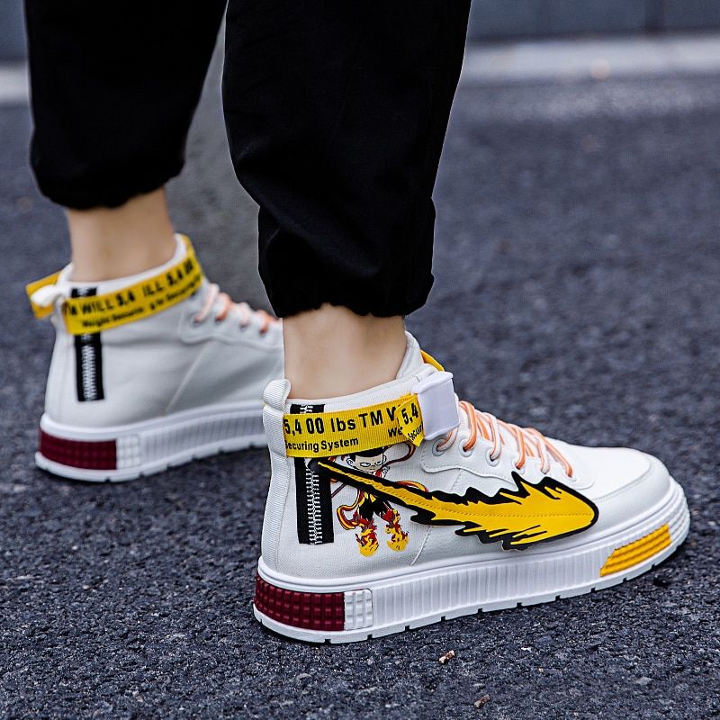 Rhinestone Męskie Buty Na Deskorolkę - Biały