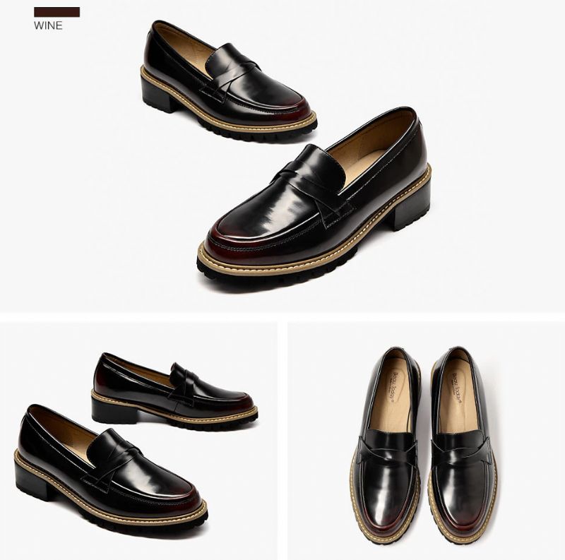 Ricci Damskie Buty Typu Oxford Ze Skóry - Czarny
