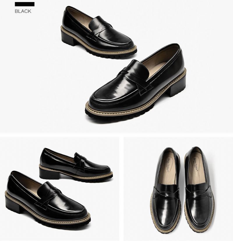 Ricci Damskie Buty Typu Oxford Ze Skóry - Czarny