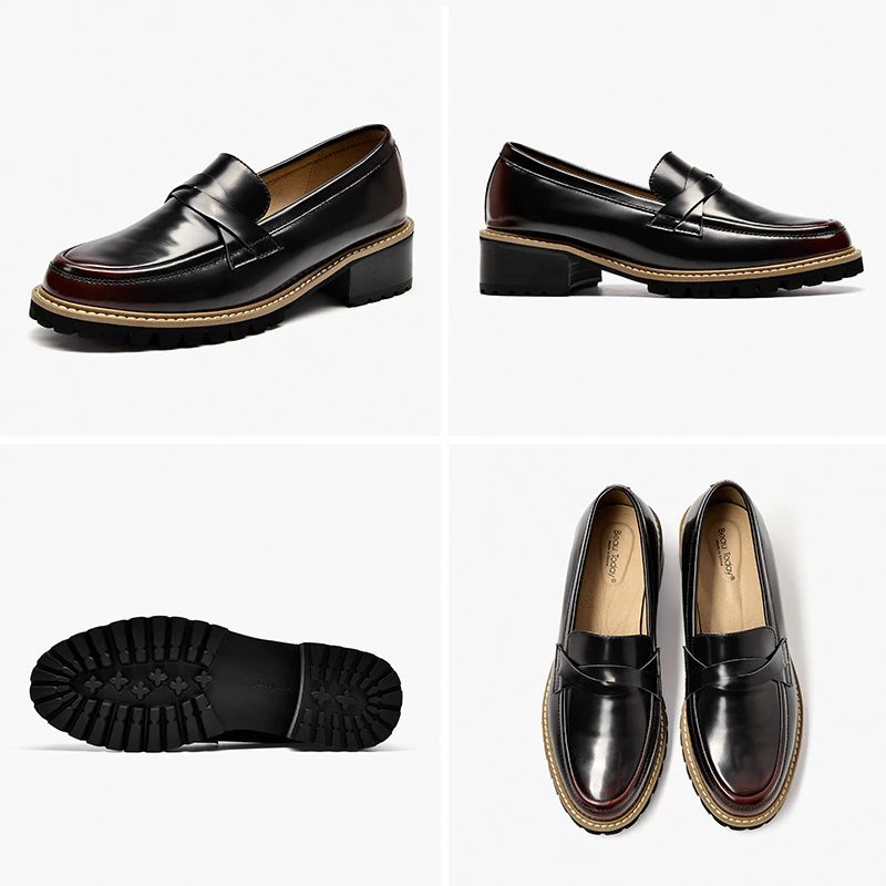 Ricci Damskie Buty Typu Oxford Ze Skóry - Czarny