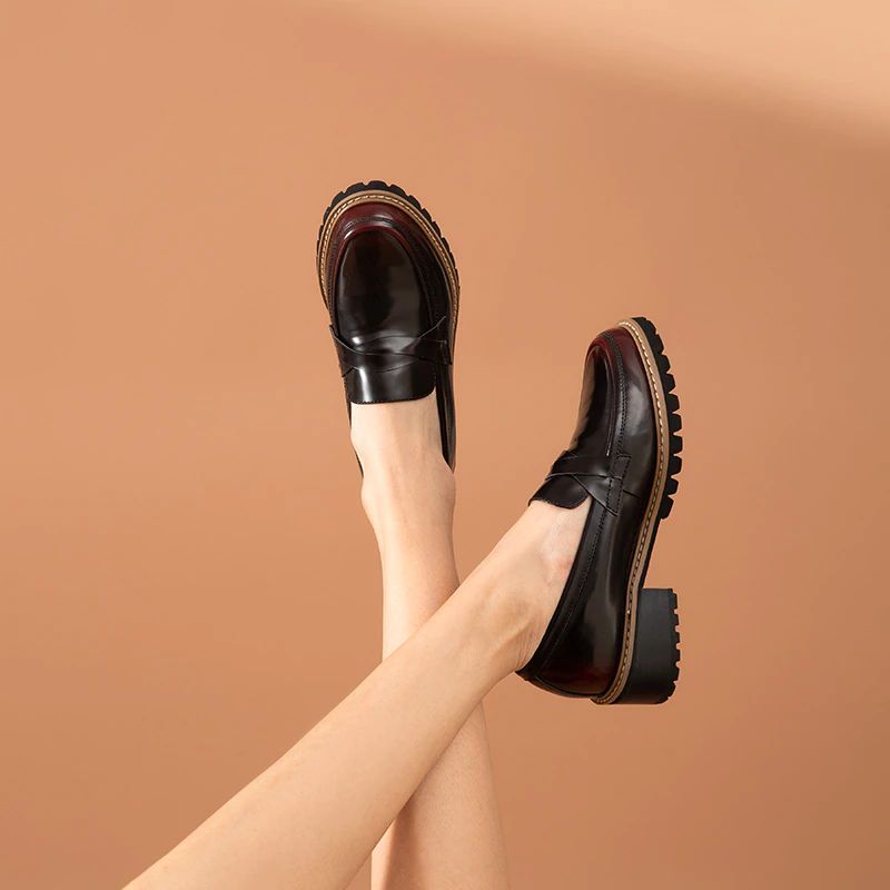 Ricci Damskie Buty Typu Oxford Ze Skóry - Czarny