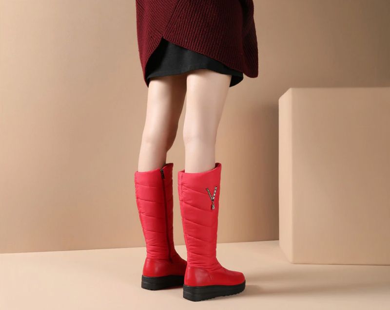 Rikki Damskie Buty Śnieżne Do Kolan - Niebieski