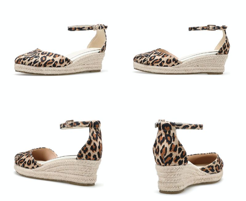 Rita Damskie Letnie Koturny Z Espadrylami - Brązowy
