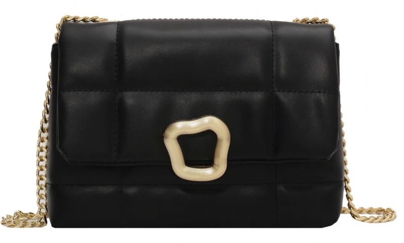 Rodriguez Damska Luksusowa Skórzana Torebka Typu Crossbody Z Klapką - Czarny