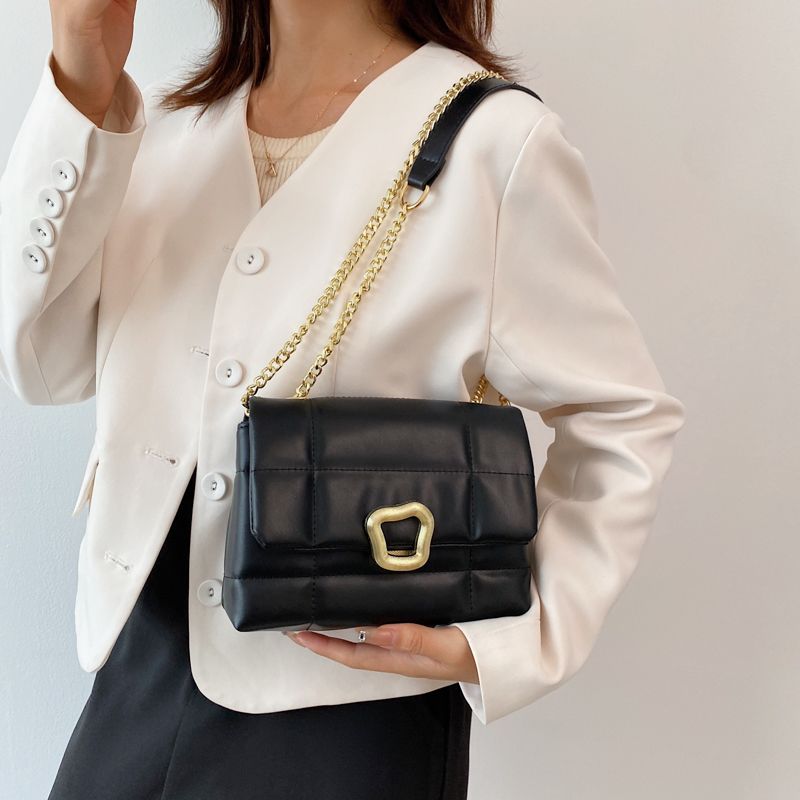 Rodriguez Damska Luksusowa Skórzana Torebka Typu Crossbody Z Klapką - Czarny