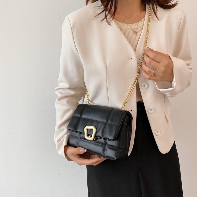 Rodriguez Damska Luksusowa Skórzana Torebka Typu Crossbody Z Klapką - Czarny