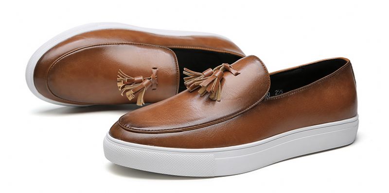 Romero Męskie Mokasyny Casualowe Buty - Brązowy