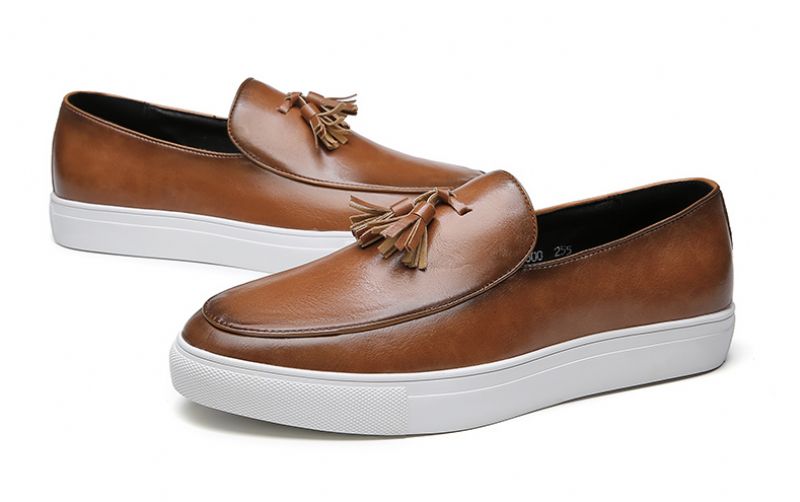 Romero Męskie Mokasyny Casualowe Buty - Brązowy