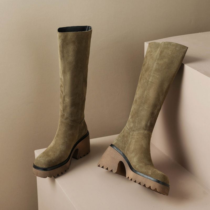 Romina Damskie Długie Buty - Zielony