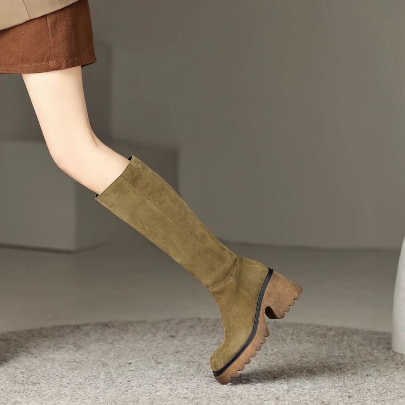 Romina Damskie Długie Buty - Zielony