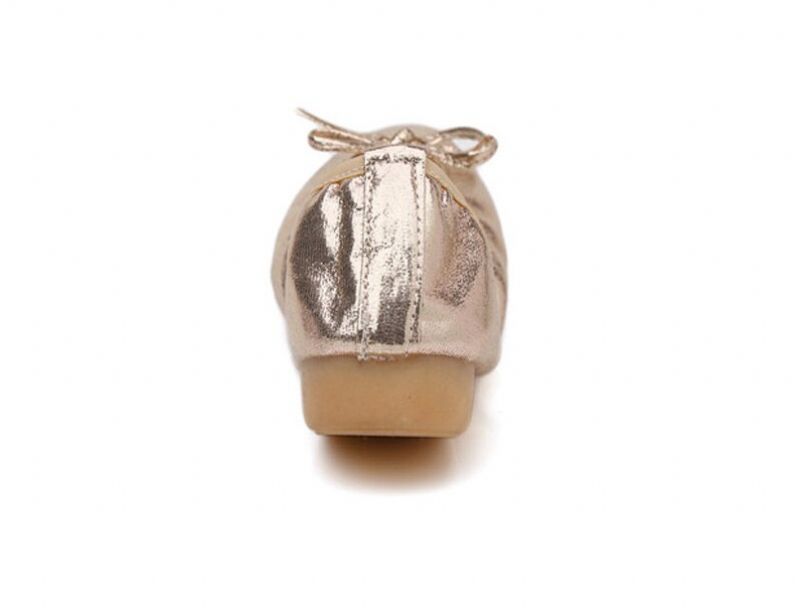 Rosario Damskie Płaskie Buty - Złoty