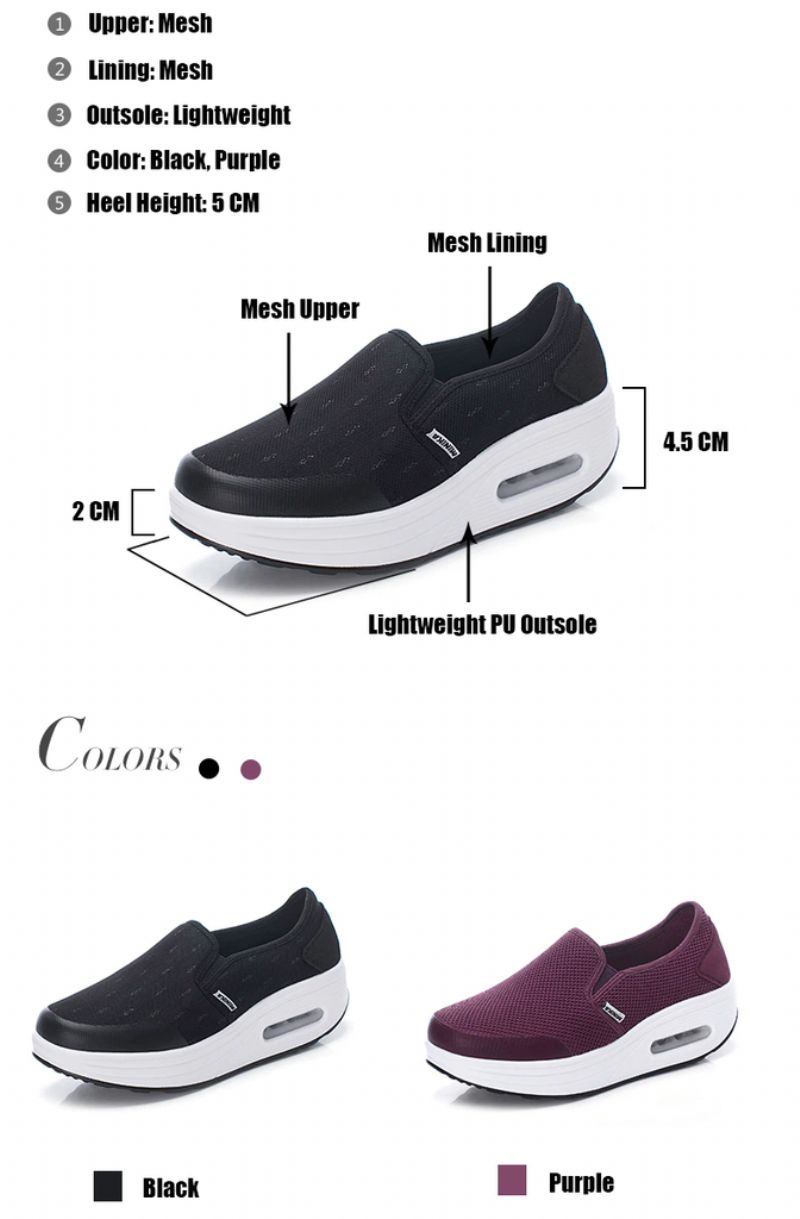 Rosaura Damskie Buty Platformowe Wsuwane Czarne - Fioletowy