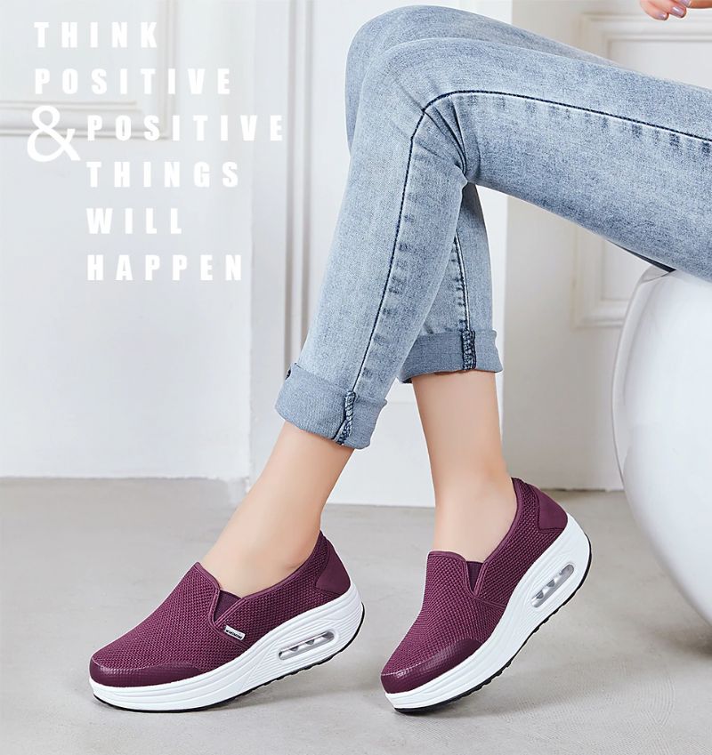 Rosaura Damskie Buty Platformowe Wsuwane Czarne - Fioletowy