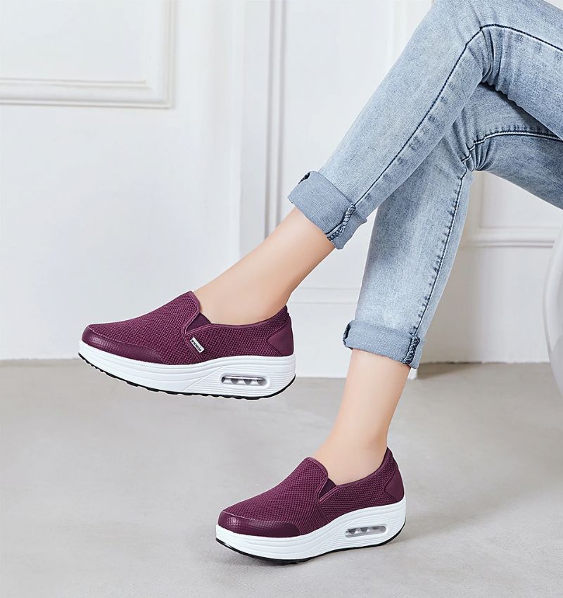 Rosaura Damskie Buty Platformowe Wsuwane Czarne - Fioletowy