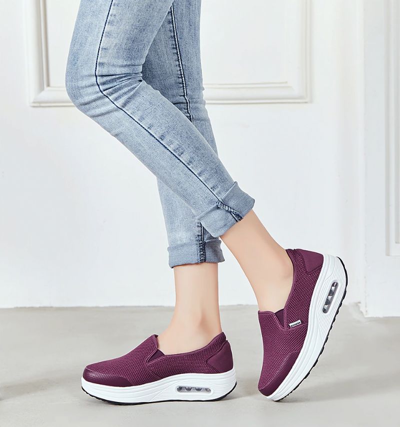 Rosaura Damskie Buty Platformowe Wsuwane Czarne - Fioletowy