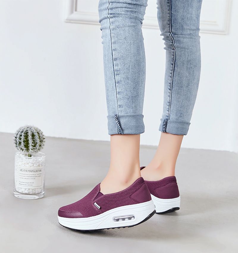 Rosaura Damskie Buty Platformowe Wsuwane Czarne - Fioletowy