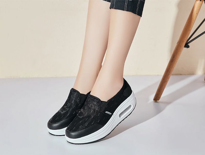 Rosaura Damskie Buty Platformowe Wsuwane Czarne - Fioletowy