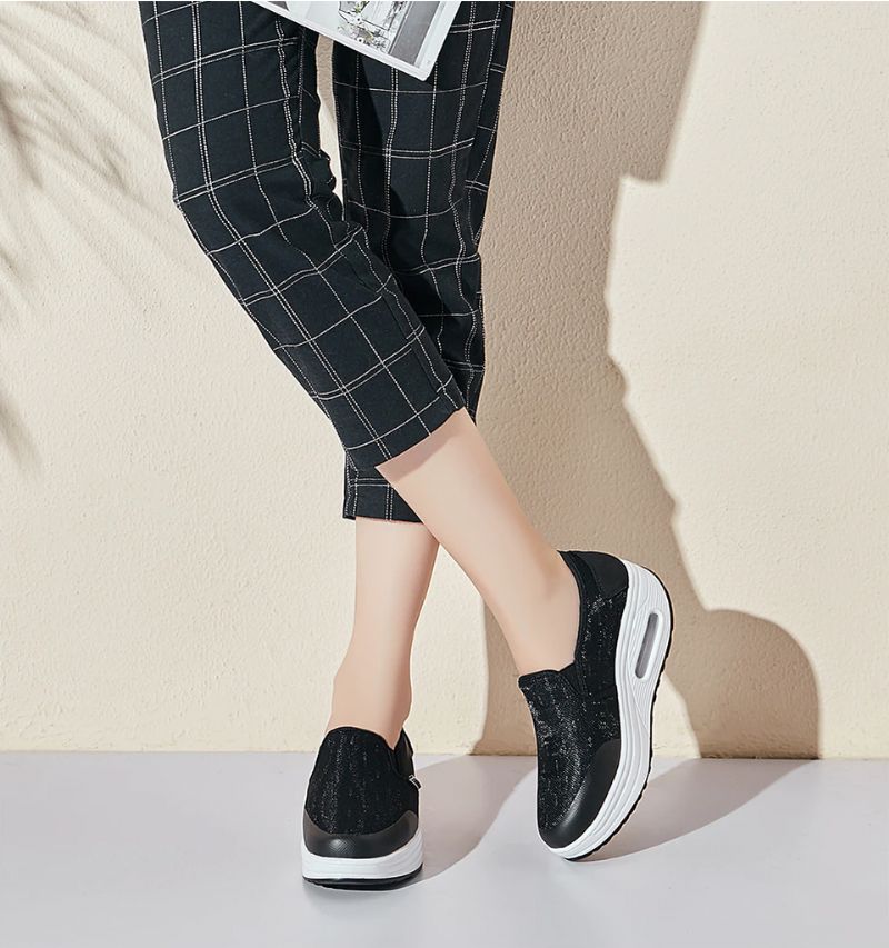 Rosaura Damskie Buty Platformowe Wsuwane Czarne - Fioletowy