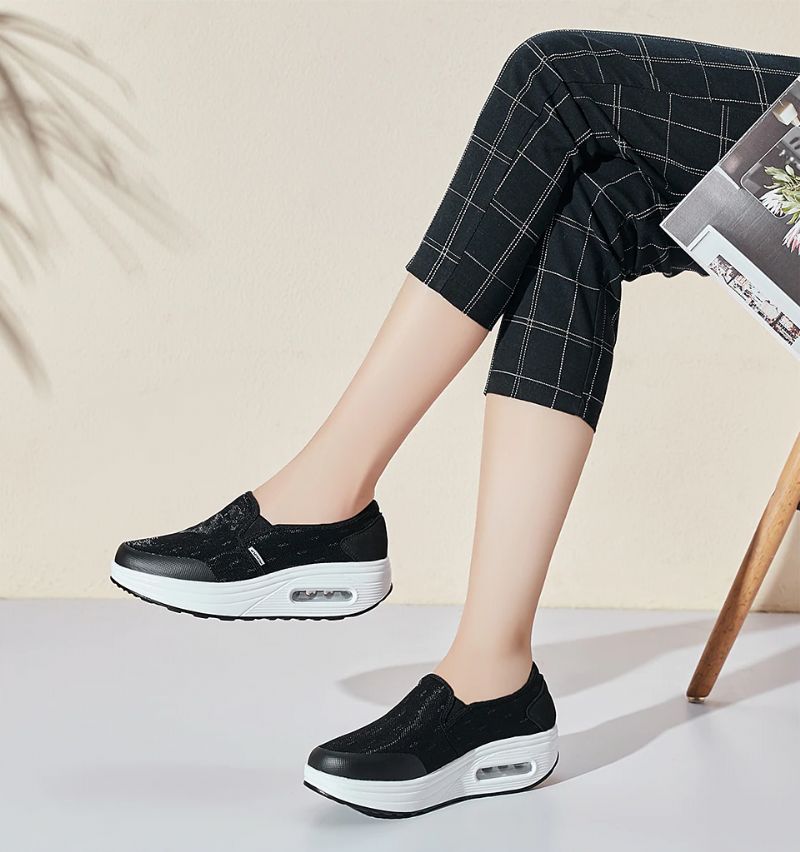 Rosaura Damskie Buty Platformowe Wsuwane Czarne - Fioletowy