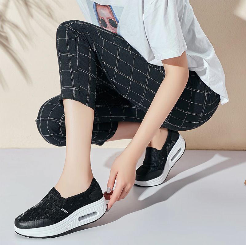 Rosaura Damskie Buty Platformowe Wsuwane Czarne - Fioletowy