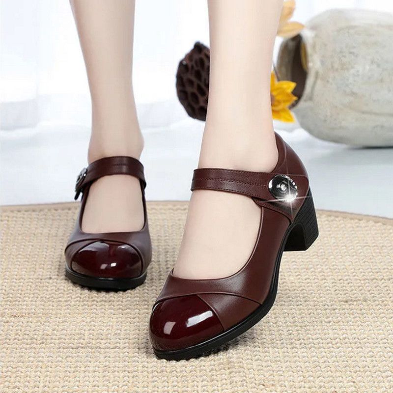Rubby Damskie Buty Na Obcasie - Czerwony