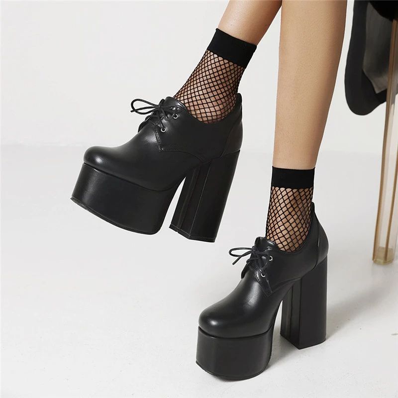 Rubiela Damskie Buty Na Platformie - Czarny