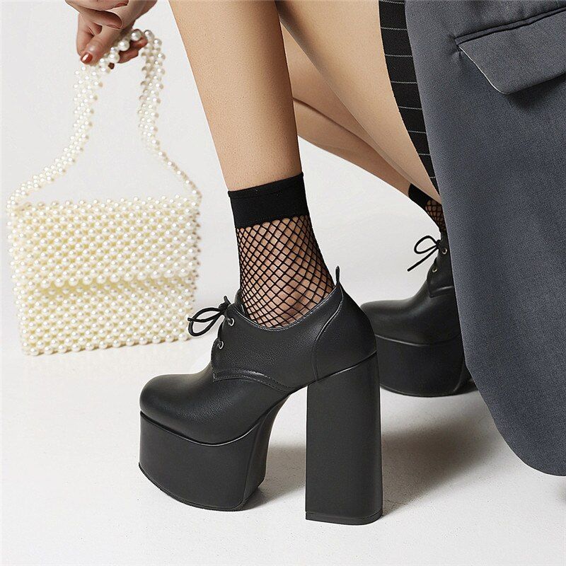 Rubiela Damskie Buty Na Platformie - Czarny