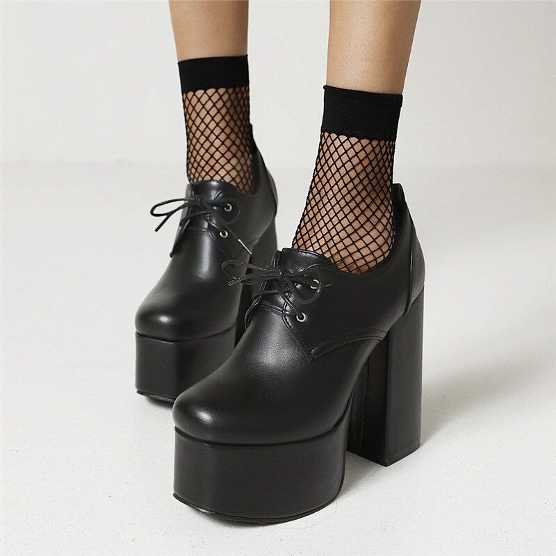 Rubiela Damskie Buty Na Platformie - Czarny