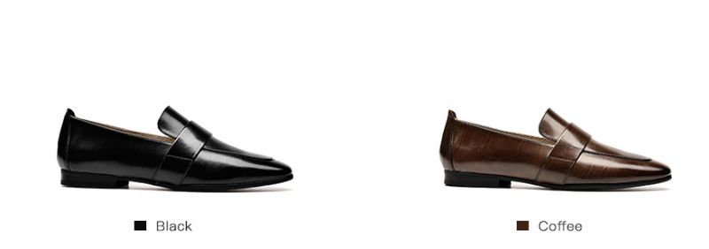 Rudy Damskie Skórzane Buty Typu Loafer - Czarny