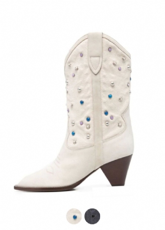Russo Damskie Modne Buty Do Połowy Łydki Rivets
