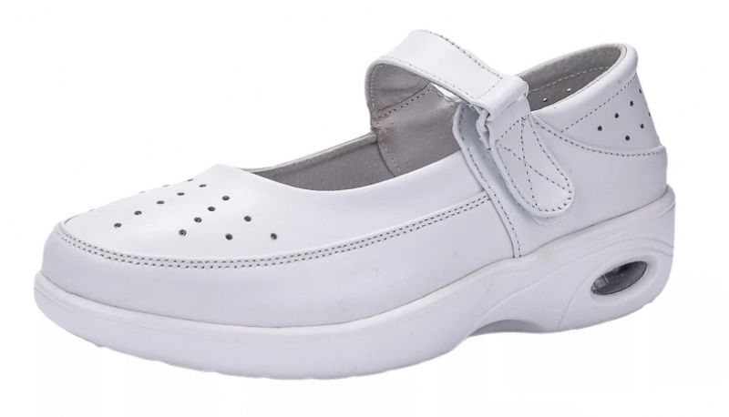 Ruth Damskie Oddychające Buty Pielęgniarskie Na Platformie - Biały Pusty