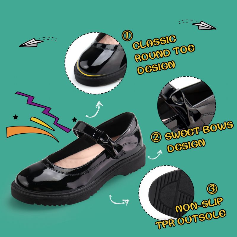 Sabrina Dziewczęce Płaskie Buty - Czarny
