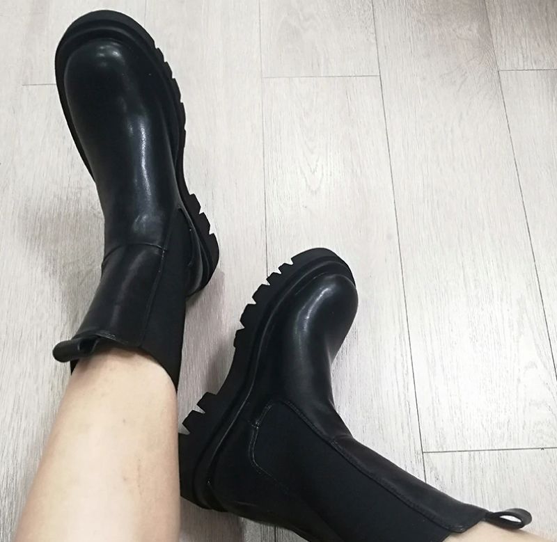 Saez Damskie Buty Do Połowy Łydki - Biały bez aksamitu
