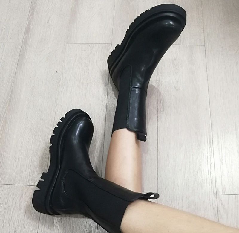 Saez Damskie Buty Do Połowy Łydki - Biały bez aksamitu