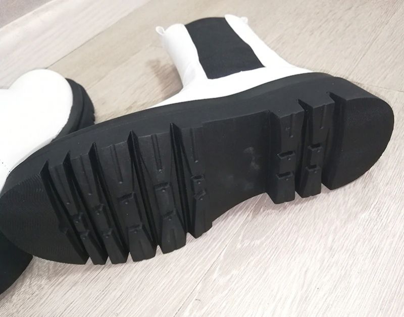 Saez Damskie Buty Do Połowy Łydki - Biały bez aksamitu