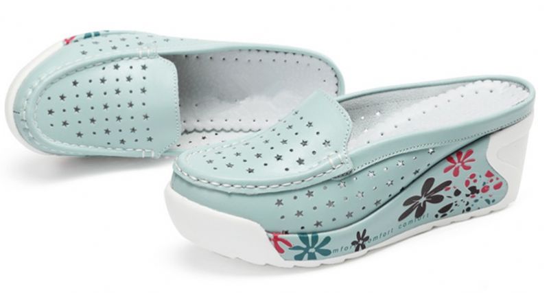 Salome Damskie Letnie Clogs Z Platformą Buty - Biały