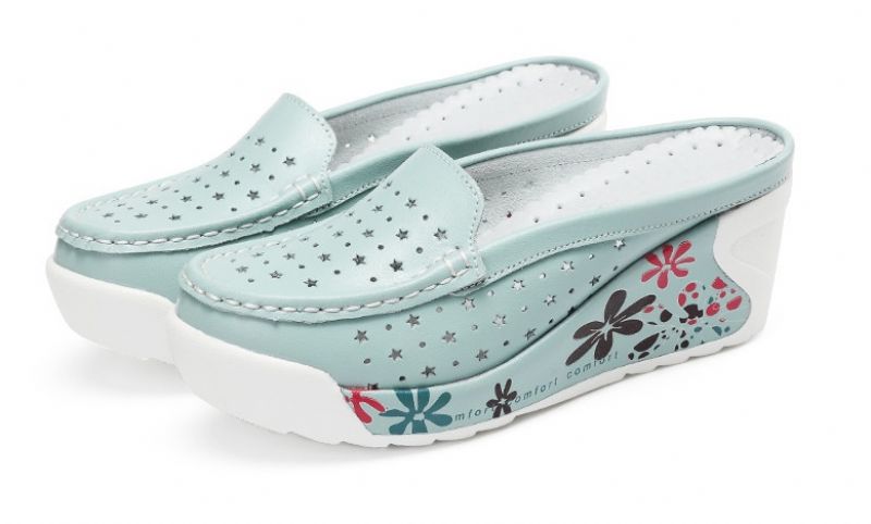 Salome Damskie Letnie Clogs Z Platformą Buty - Biały