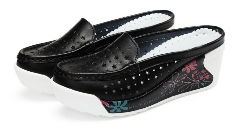 Salome Damskie Letnie Clogs Z Platformą Buty - Biały