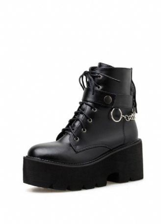 Samira Damskie Czarne Buty Na Platformie W Stylu Gotyckim