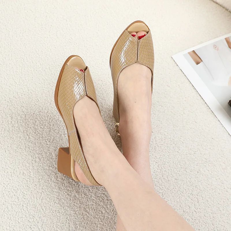 Sandały Damskie Med Heel Dress Sandals Merly - Szary