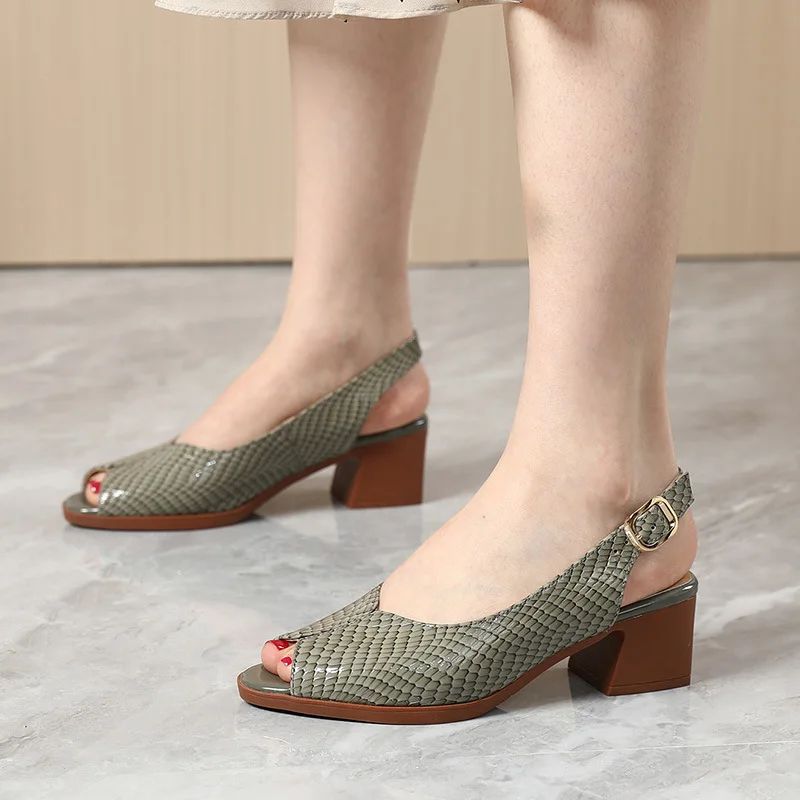 Sandały Damskie Med Heel Dress Sandals Merly - Szary