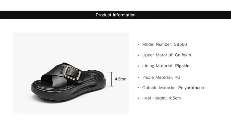 Sandały Damskie Namoi Slipper Leather - Czarny