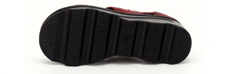 Sandały Damskie Theodora Wedges - Czerwony