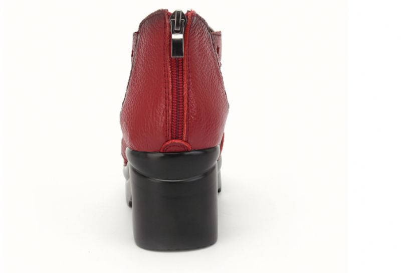 Sandały Damskie Theodora Wedges - Czerwony