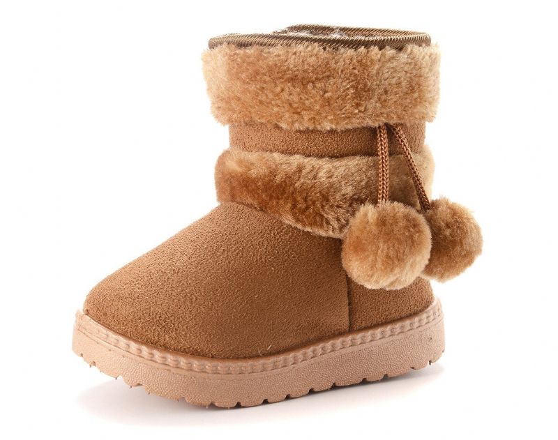 Sandra Dziewczęce Buty Śniegowe - Brązowe Futro