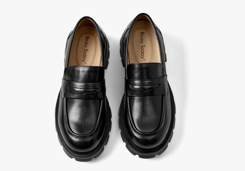 Scala Damskie Buty Typu Loafer Z Okrągłym Noskiem I Płaskim Czubkiem - Czarny