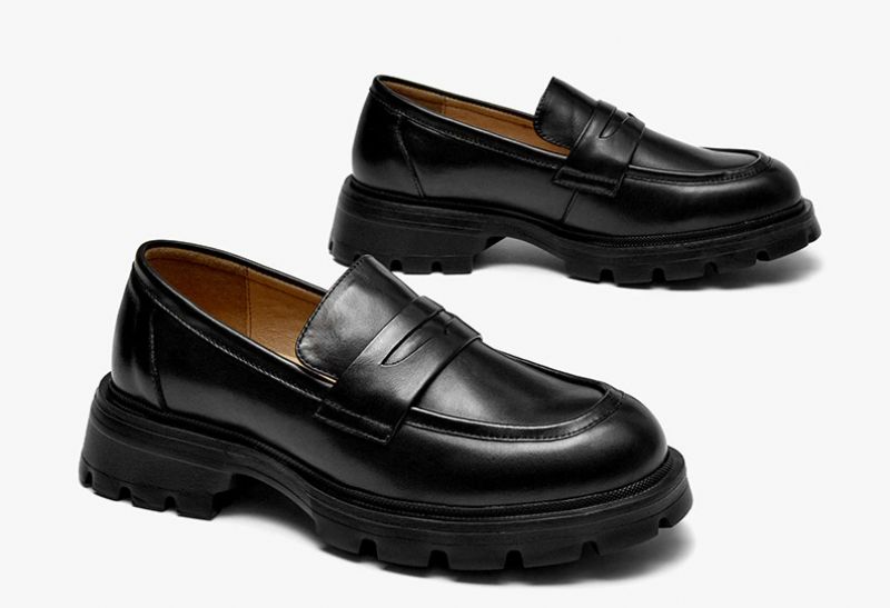 Scala Damskie Buty Typu Loafer Z Okrągłym Noskiem I Płaskim Czubkiem - Czarny