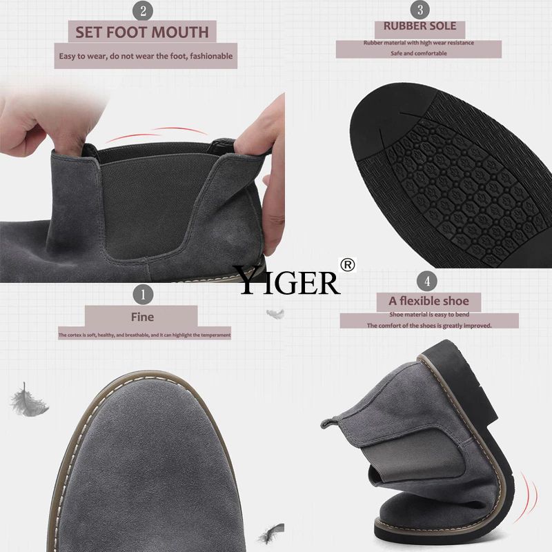 Segan Buty Chelsea Męskie - Szary