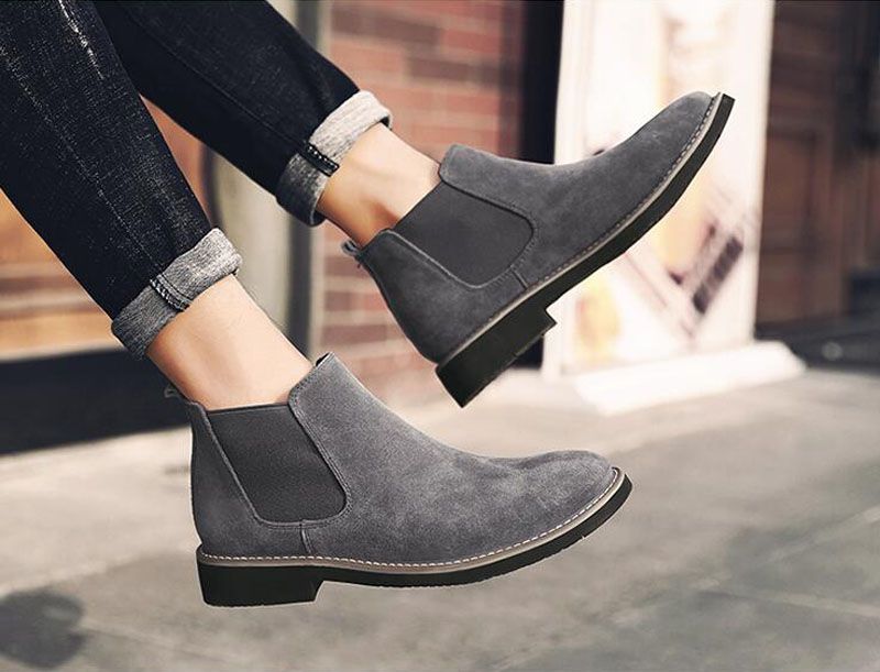 Segan Buty Chelsea Męskie - Szary