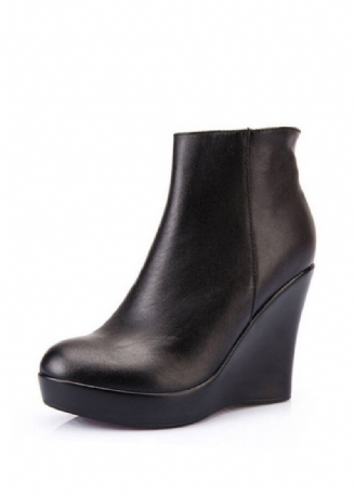 Shanty Damskie Buty Na Koturnie Ze Skóry Na Do Kostki